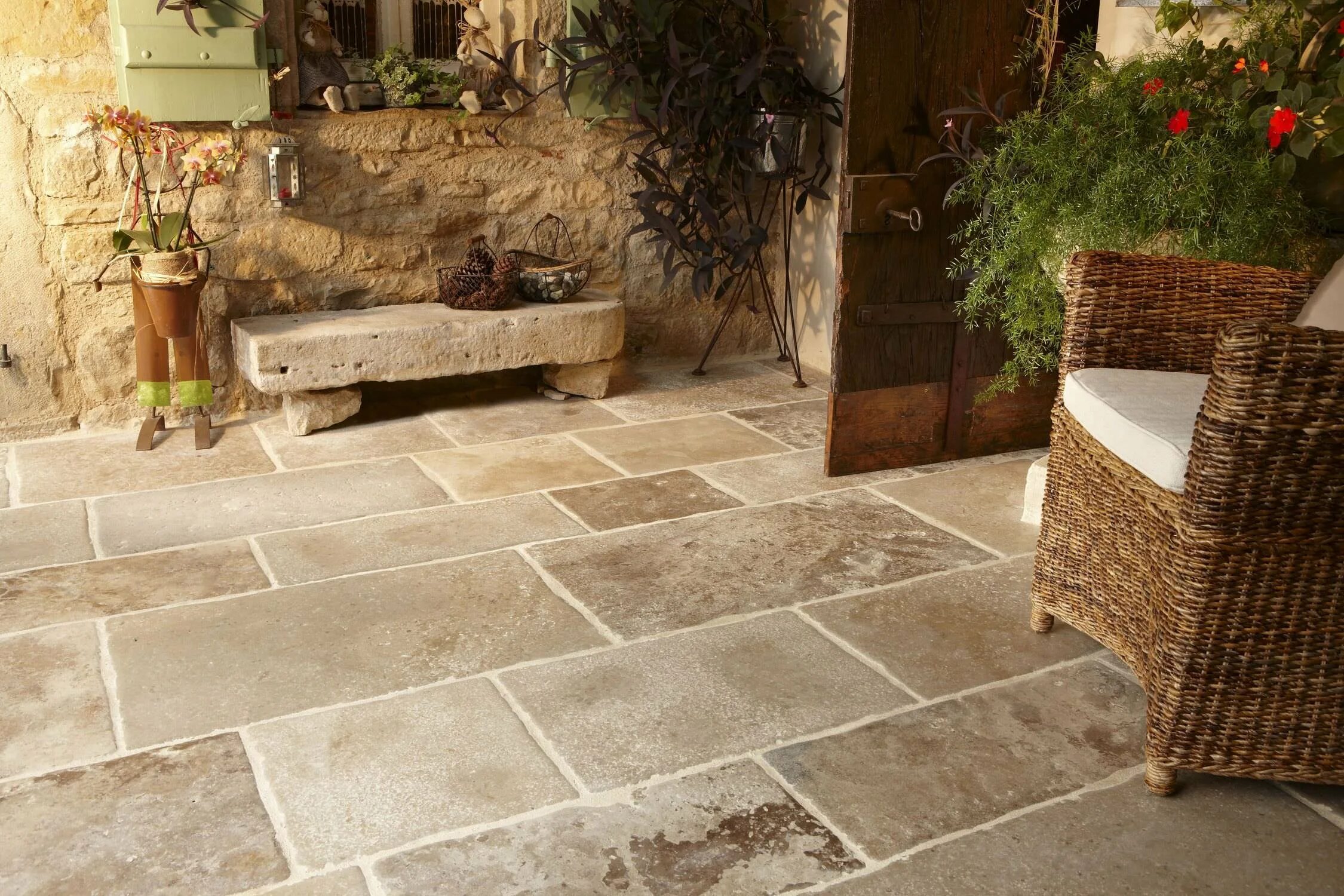 Natural stone flooring