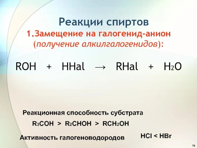 Этанол реакция замещения