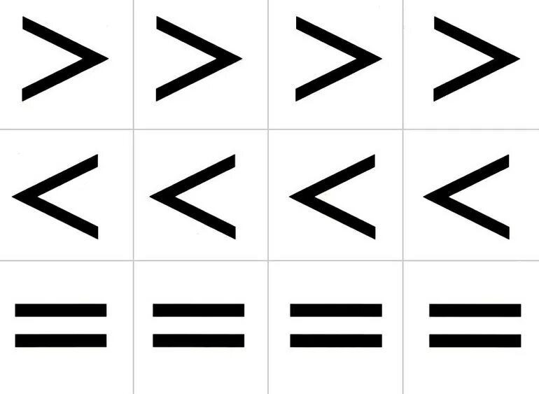 Больше меньше равно неравно. Математические знаки. Математические знаки для дошкольников. Знаки математические карточки. Знак + карточка.