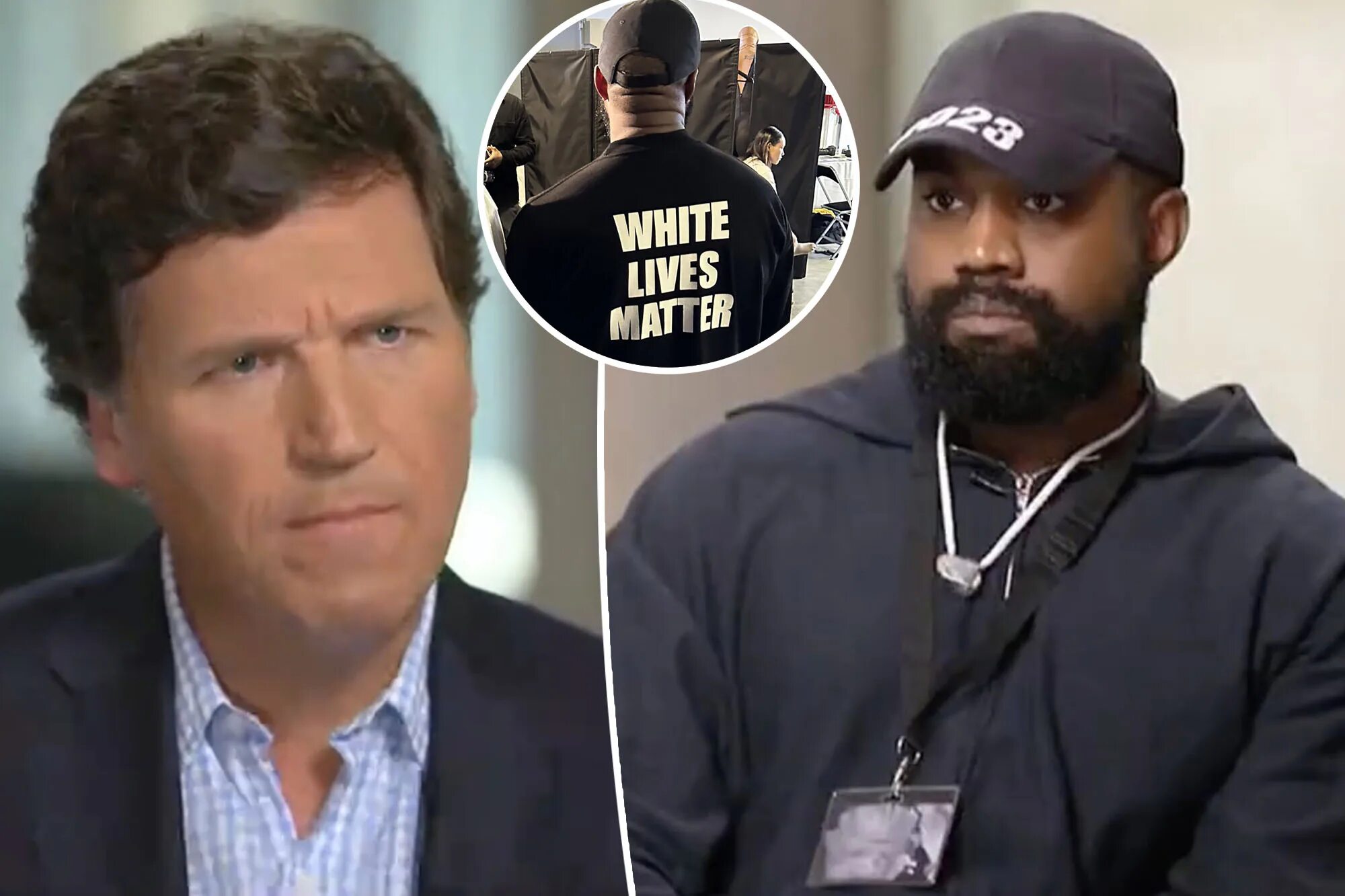 Канье Уэст White Lives matter. Kanye West and Tucker Carlson. Канье Вест в парике. Канье Уэст м Такер Карлсон. Сколько человек посмотрело интервью такера