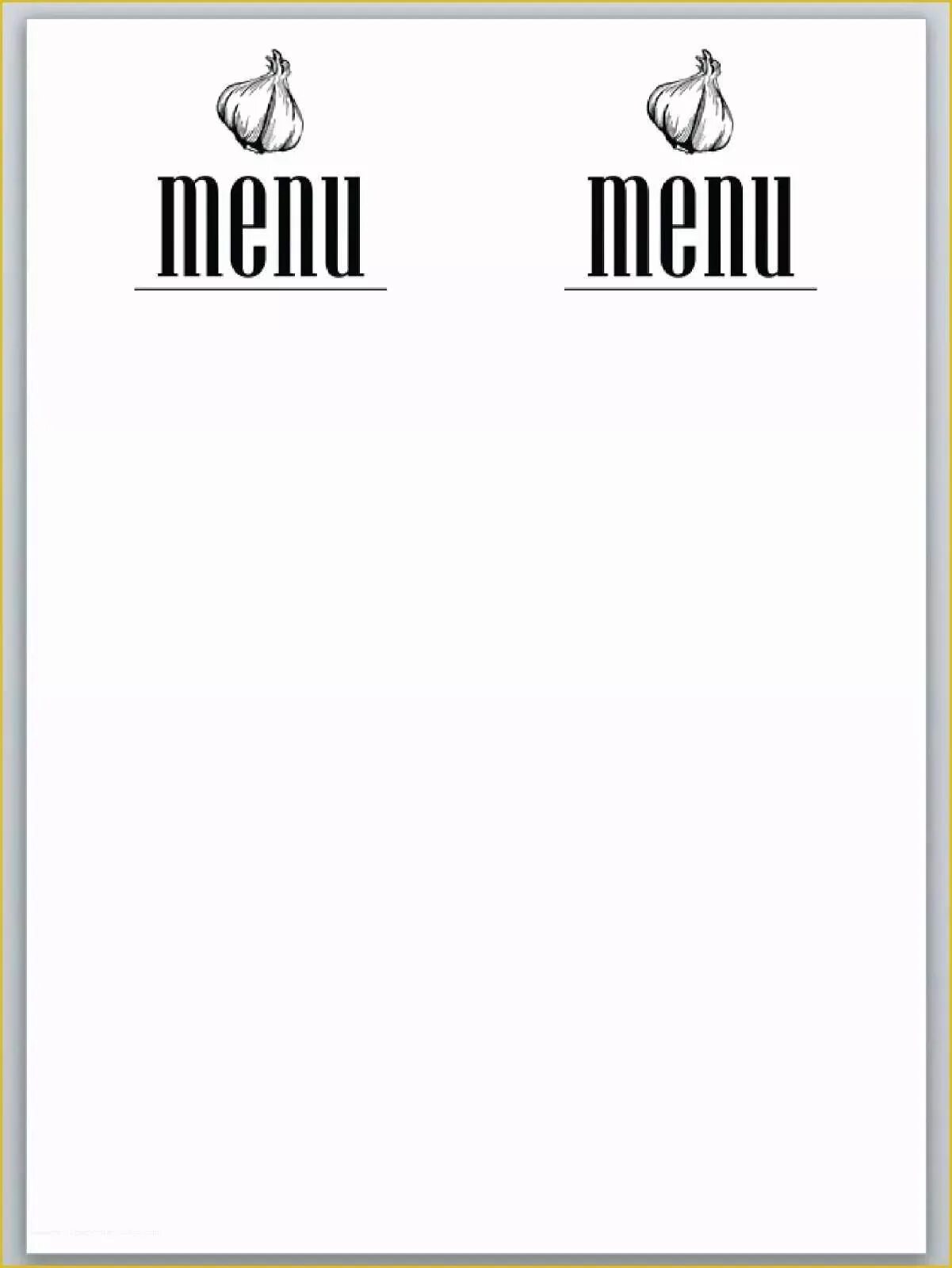 Empty menu