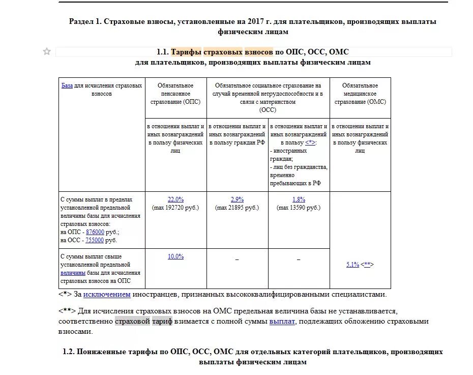 Опс размер взносов