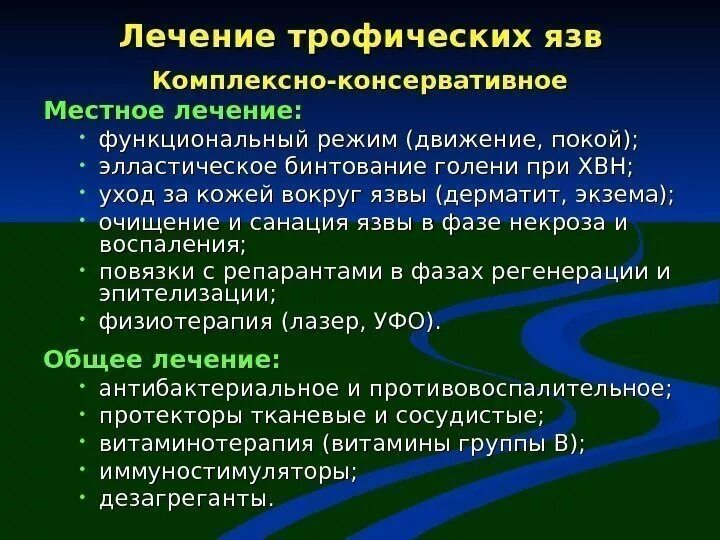 Средства лечения трофической язвы