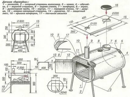 Чертежи коптилен из газовых баллонов
