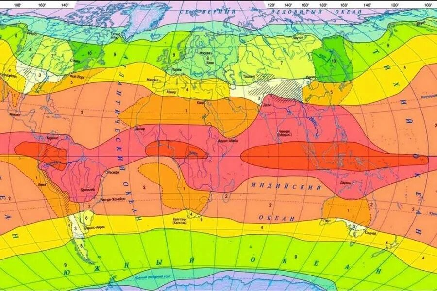 Карта климатических поясов. Климатические пояса земли карта. На территориях с жарким и климатом