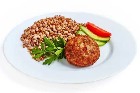 Гречка с котлетами и подливой