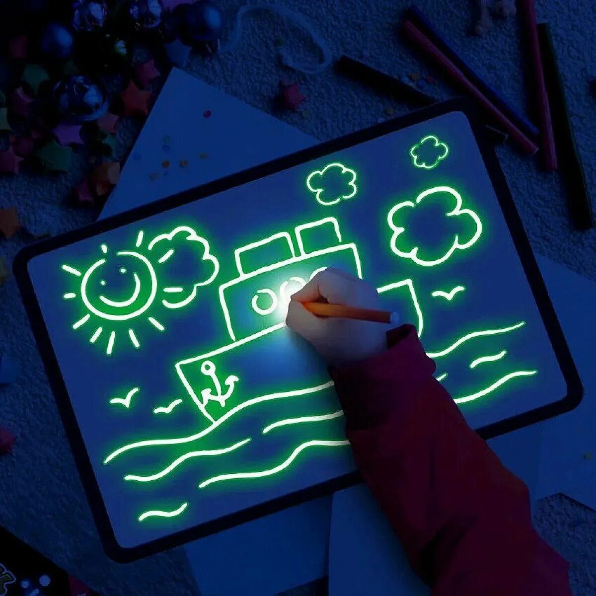 Планшет для рисования светом Волшебный Луч. Fluorescent Board рисуй светом. Светящийся планшет для рисования. Планшет рисование светом для детей.