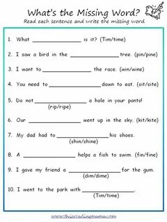 Fill in the missing words перевод
