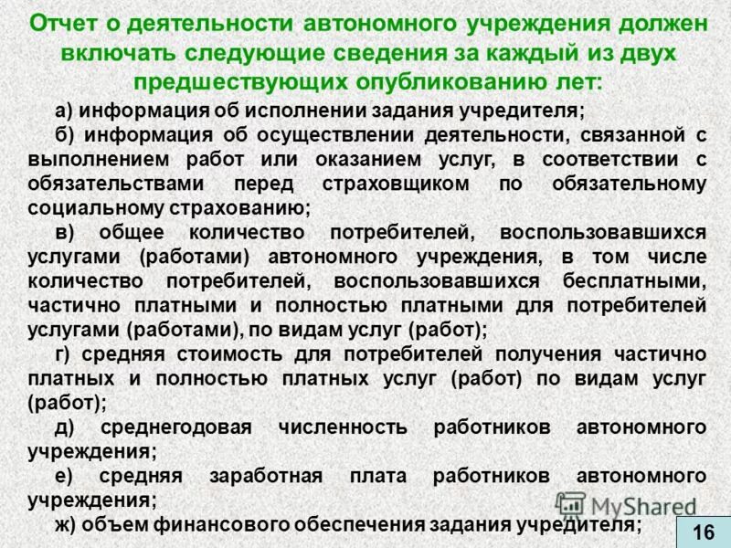 Функционирования автономного учреждения. Отчет о деятельности автономного учреждения для публикации в СМИ. Отчет о деятельности автономного учреждения