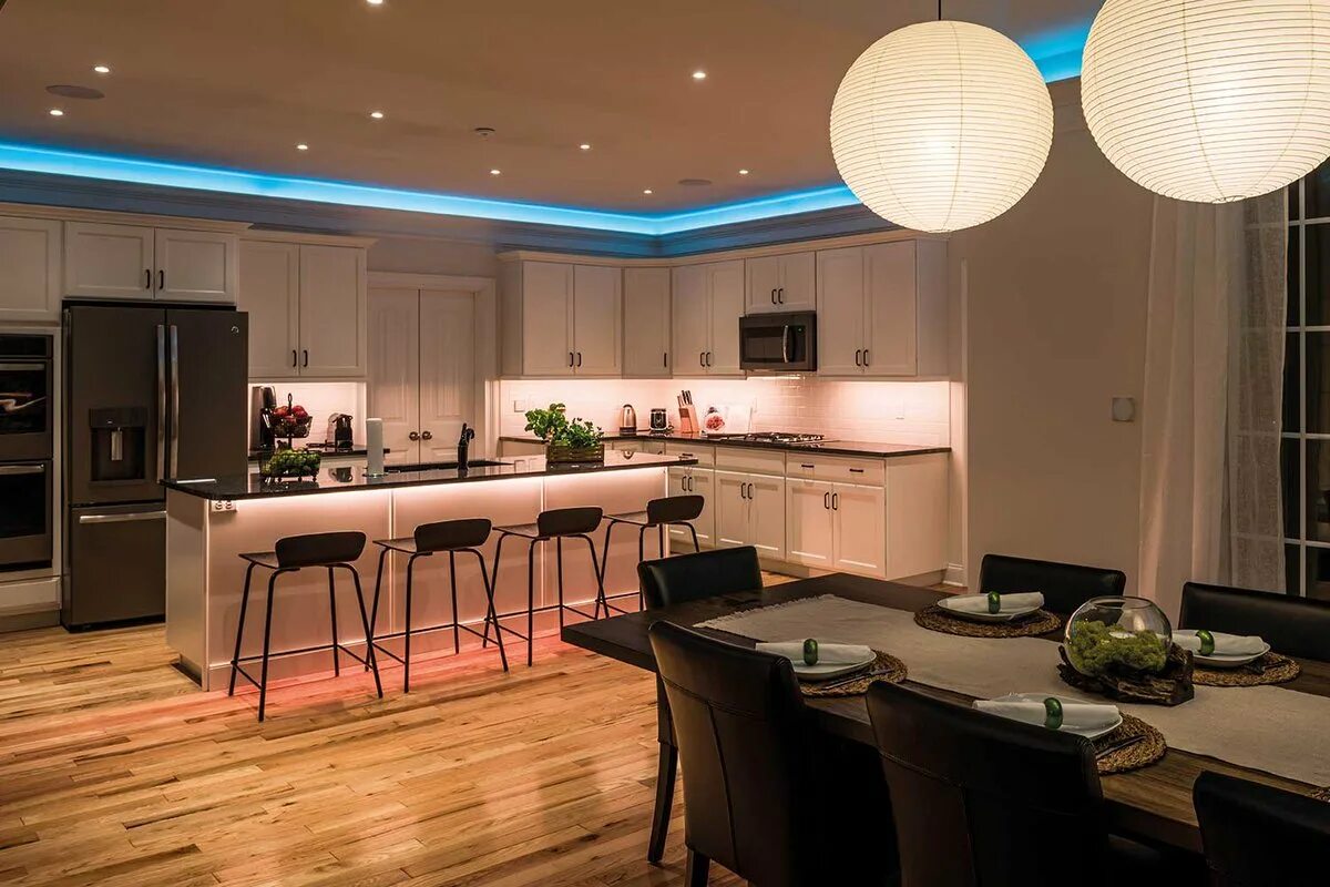 Техническое освещение. Умный дом кухня. Светодиоды для умного дома. Умные технологии на кухне. Smart Home Lighting.