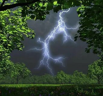Природа в грозу рисунок