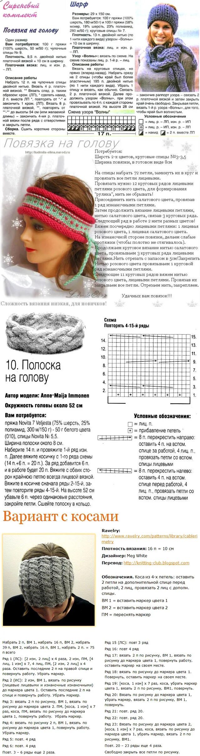 Схема вязания повязки на голову. Вязаные повязки на голову с описанием. Вязаная повязка на голову спицами для женщин схемы. Вязание повязки на голову спицами для женщин со схемами. Связать повязку на голову спицами схемы