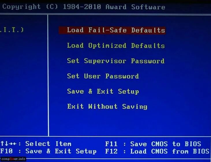 Восстановить через биос. Биос компьютера. Биос 2010. Сброс настроек BIOS. Сброс заводских настроек биоса.