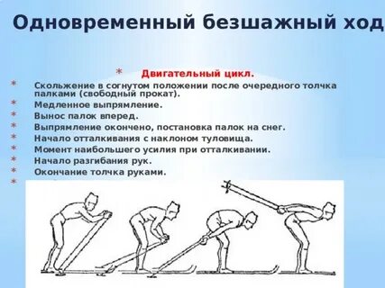 Цель отталкивания палками в одновременном бесшажном ходе