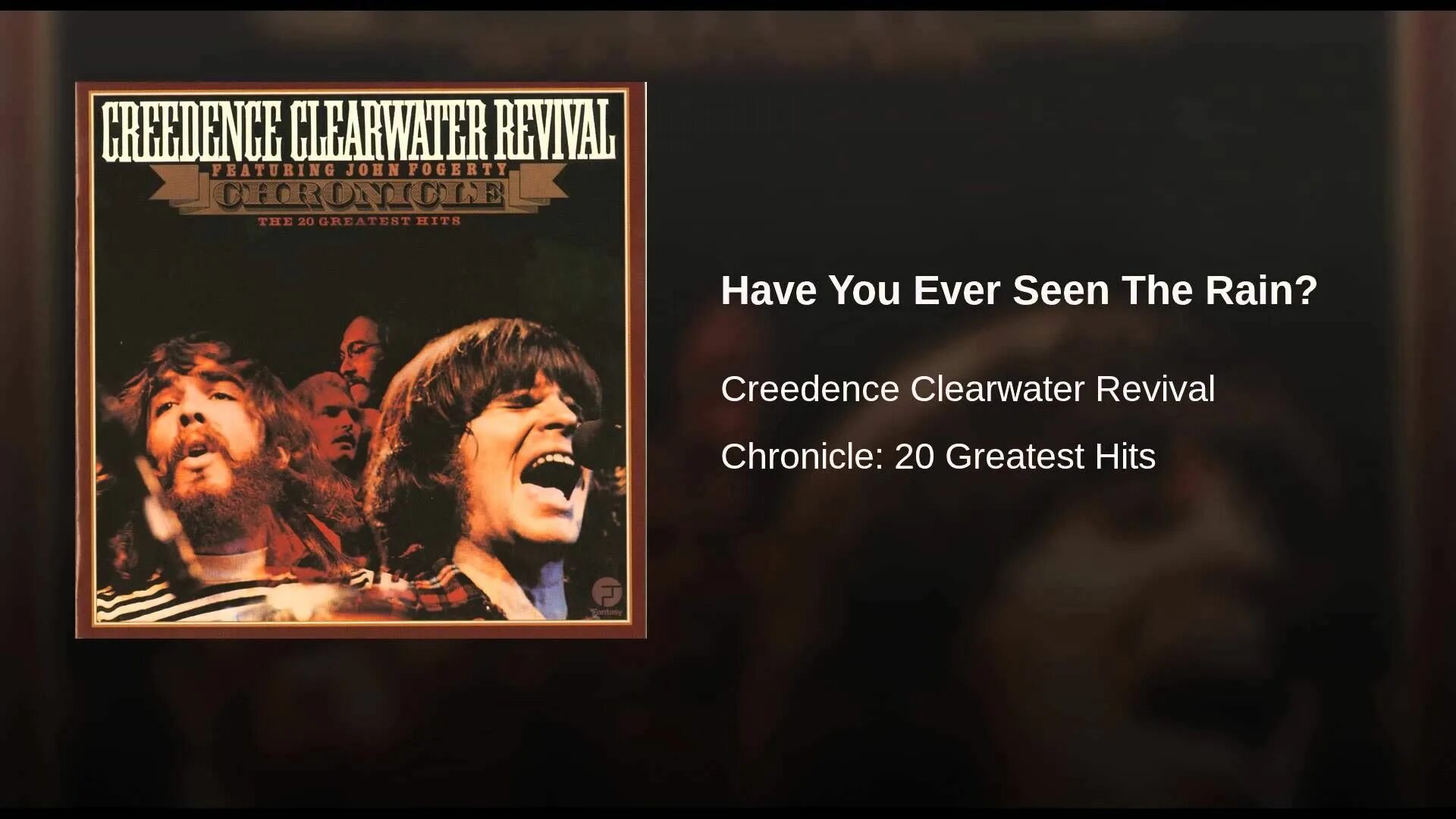 See the rain creedence. Creedence Clearwater Revival 1976 Chronicle: the 20 Greatest Hits. Creedence Clearwater Revival Chronicle the 20 Greatest Hits. Creedence Clearwater Revival Bad Moon Rising. Creedence Clearwater Revival - have you ever seen the Rain.