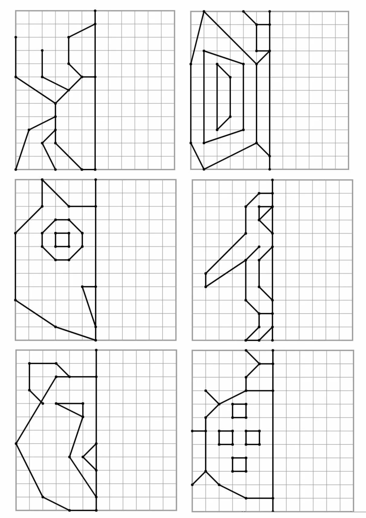 Дорисуй вторую половину по клеткам. Симметрия по клеточкам для детей. Дорисовать вторую половину рисунка по клеточкам. Рисунки по клеточкам по симметрии. Рисуем зеркально.