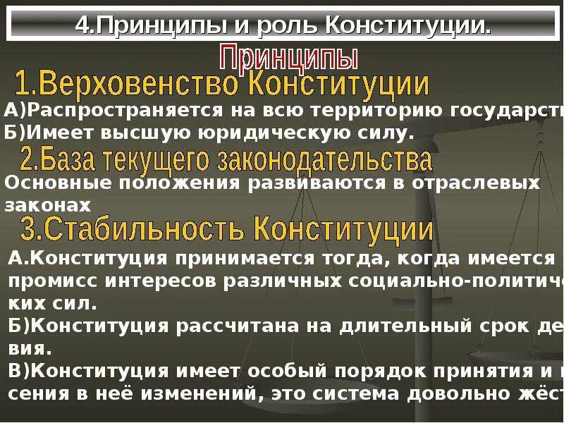 Что означает понятие стабильность конституции. Стабильность Конституции. Принципы и роль Конституции. Стабильность Конституции РФ. Стабильность Конституции обеспечивается.