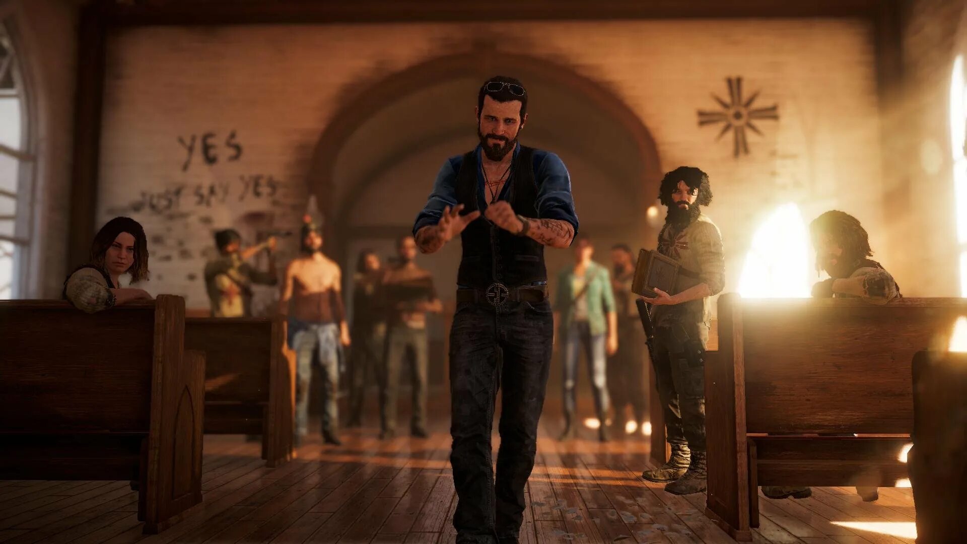 Игры про секты и культы. Call of cthulhu игра 2005. Far cry 5 1920x1080. Фар край 5. Mo astray.