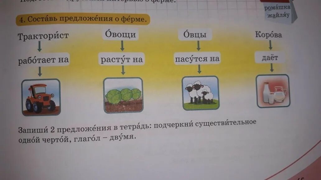 Составь предложение на ферме... Ферма тракторист работа. Составь предложения Буренка на паслась. Тракторист составить предложение.