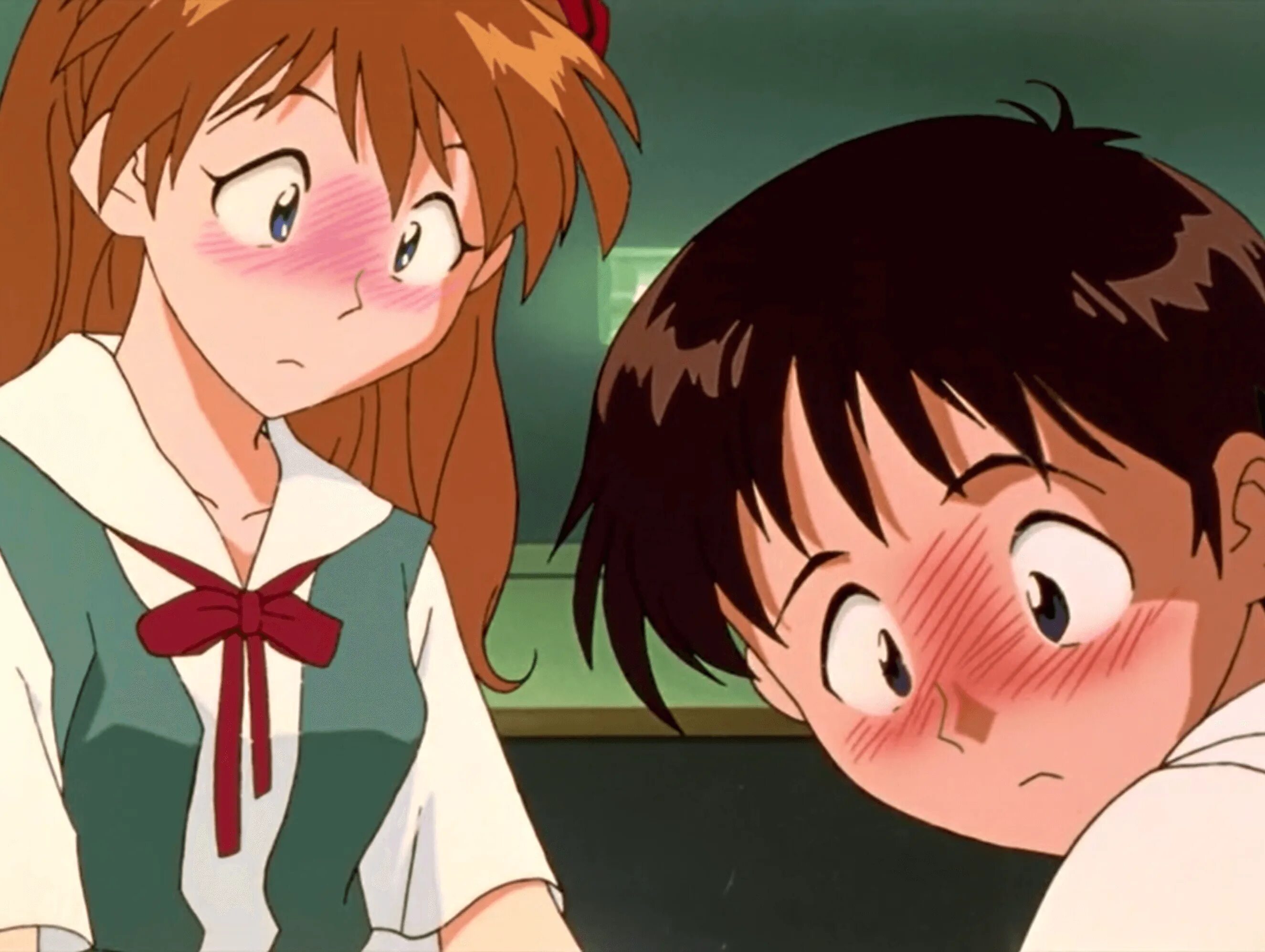 Синдзи Икари и Аска. Евангелион Синдзи. Evangelion Asuka and Shinji. Евангелион Синдзи и Аска поцелуй.
