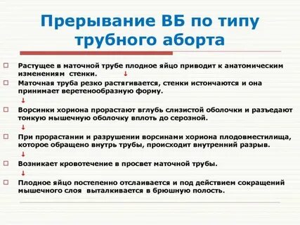 Симптомы разрыва внематочной беременности