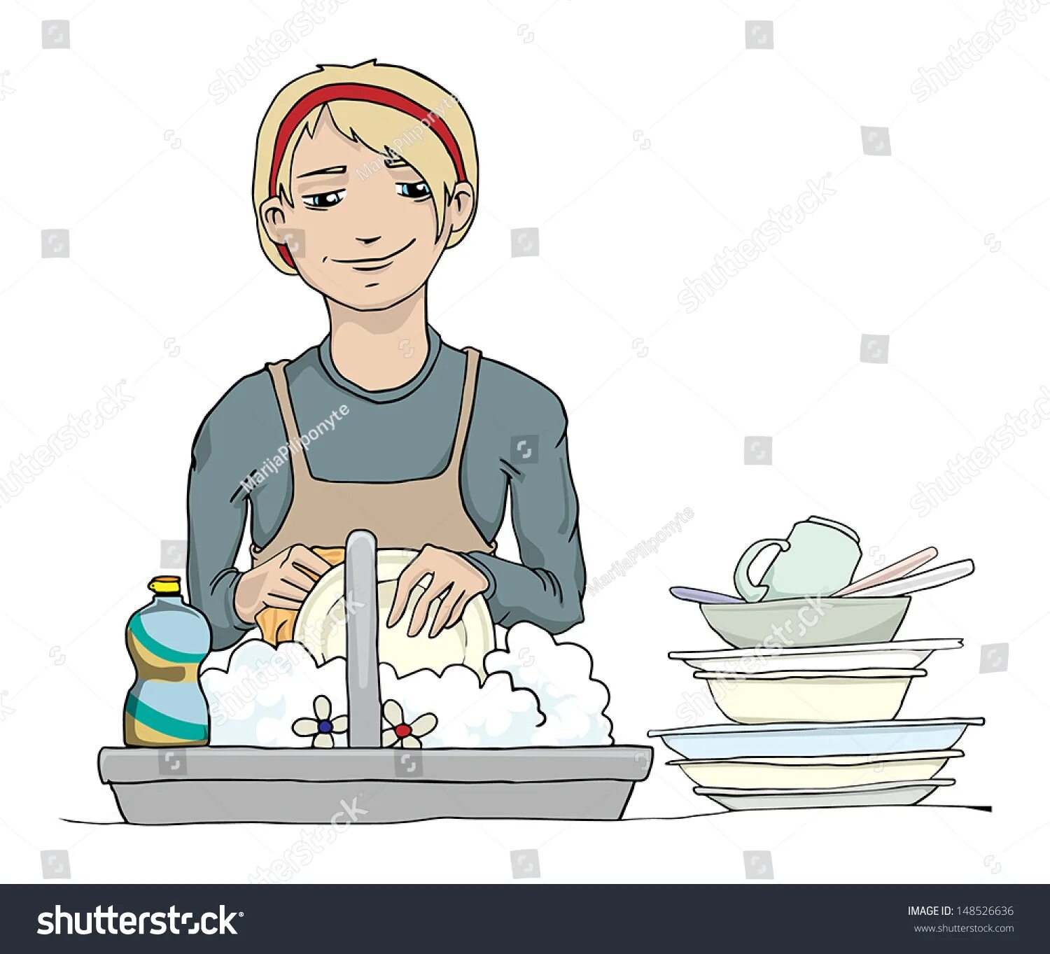 Мытье посуды иллюстрация. Мама моет посуду. Няня моет посуду в детском саду. Женщина моющая посуду.