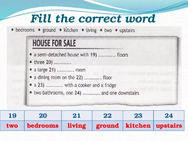 Fill in the correct Word. Correct Words. Fillin in the correct Word. Fiii in the correct Word.