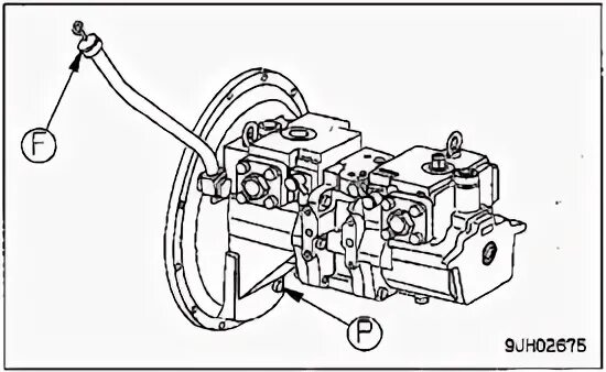 200 7.3. Komatsu PC 200 привод насоса. Датчик уровня масла экскаватор Каматсу. Уровень масла в АКПП погрузчика Комацу.