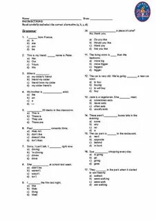 Английский язык entry test