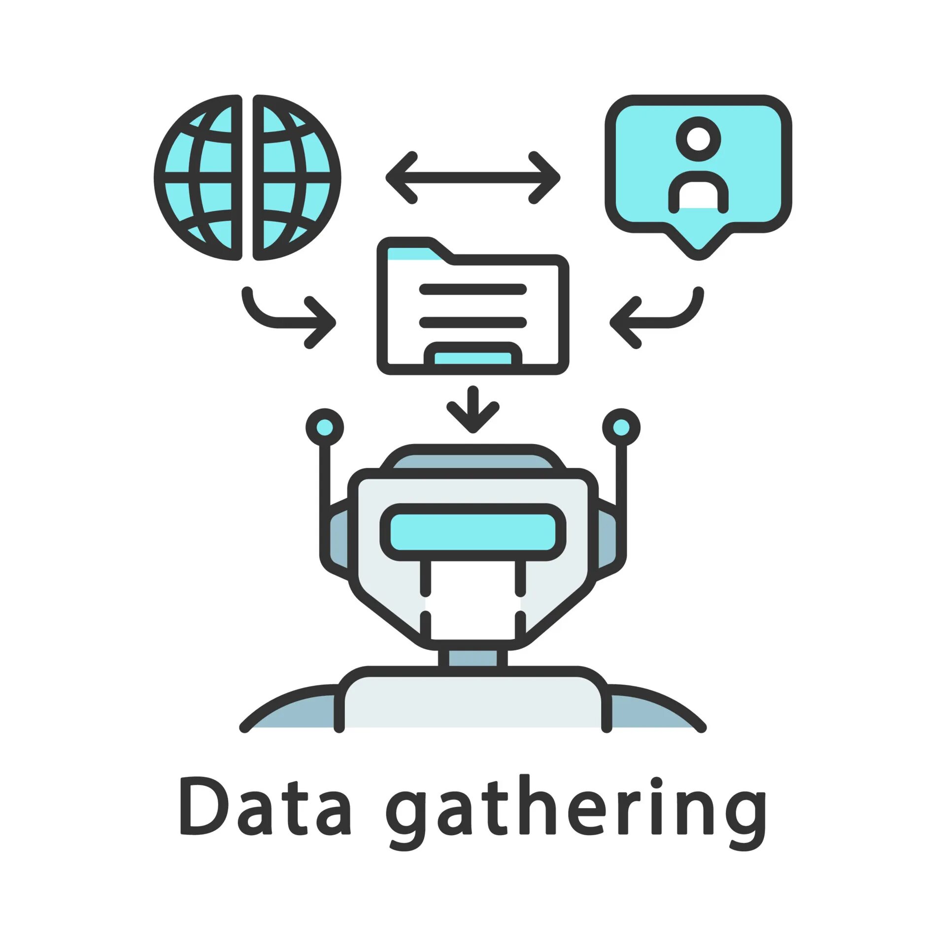 Gather data. Data gathering. сбор данных иконка. сбор данных иллюстрация. значок сбор и анализ данных.