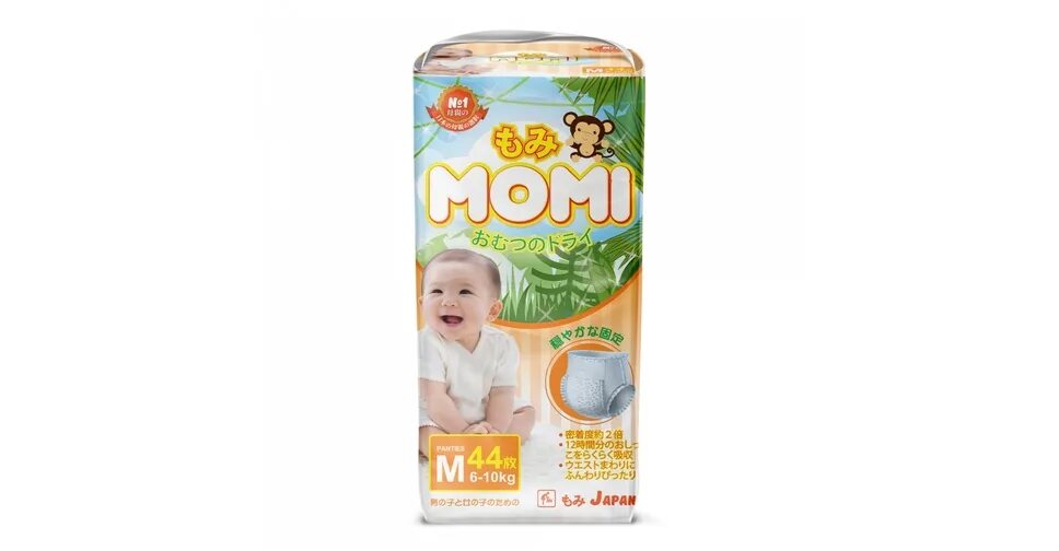 Подгузники Momi 44 шт. Momi Monkey подгузники. Momi трусы купить