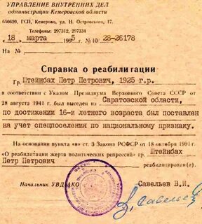 Реабилитированные репрессии