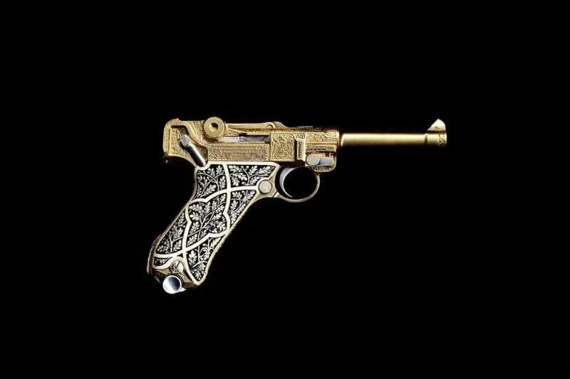 Алмаз guns. Золотой револьвер. Коллекционное оружие.