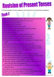 Present tenses quiz