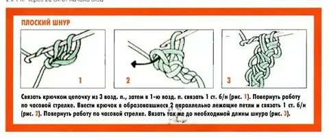 Схема вязания шнура крючком