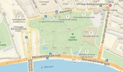 Как проехать до парка зарядье