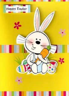 Happy Easter Cute Bunny Rabbit Card Cards Love Kates.