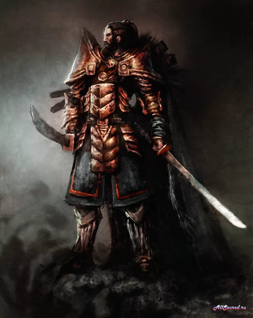 мастер воины. воин с двуручным мечом. арты на холсте героев самураев. воин фэнтези. мастера войны игра.