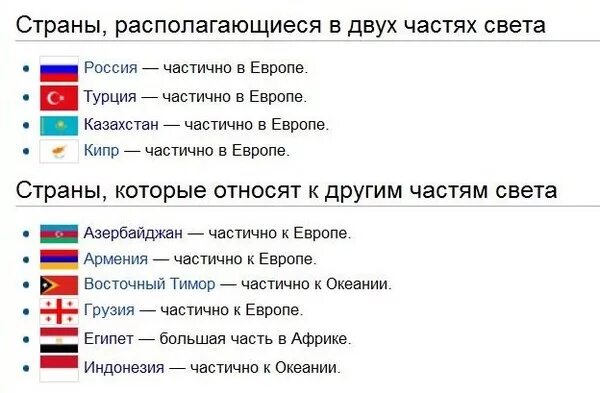 Ответ на перечислите страны команды. Государства находящиеся в двух частях света. Страны расположенные в 2 частях света. Страны в двух частях света. Государство располагающееся в двух частях света.