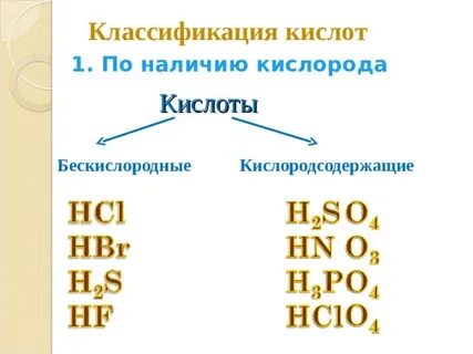 Предложите способ образования названий бескислородных кислот