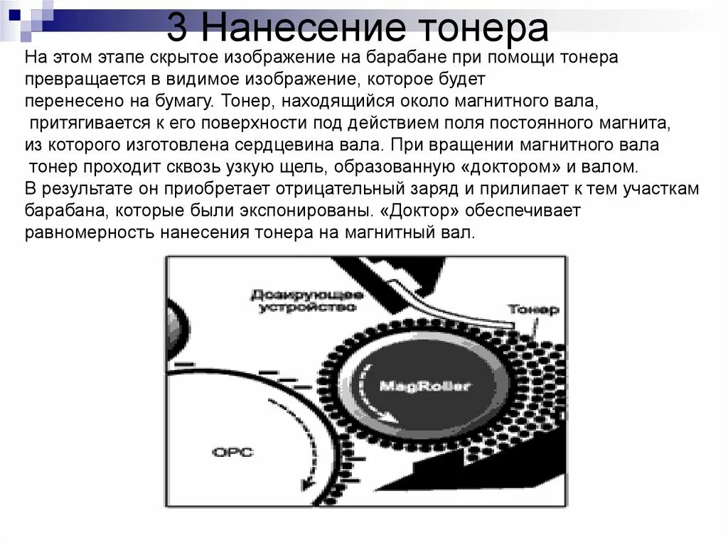 Нанесение тонера