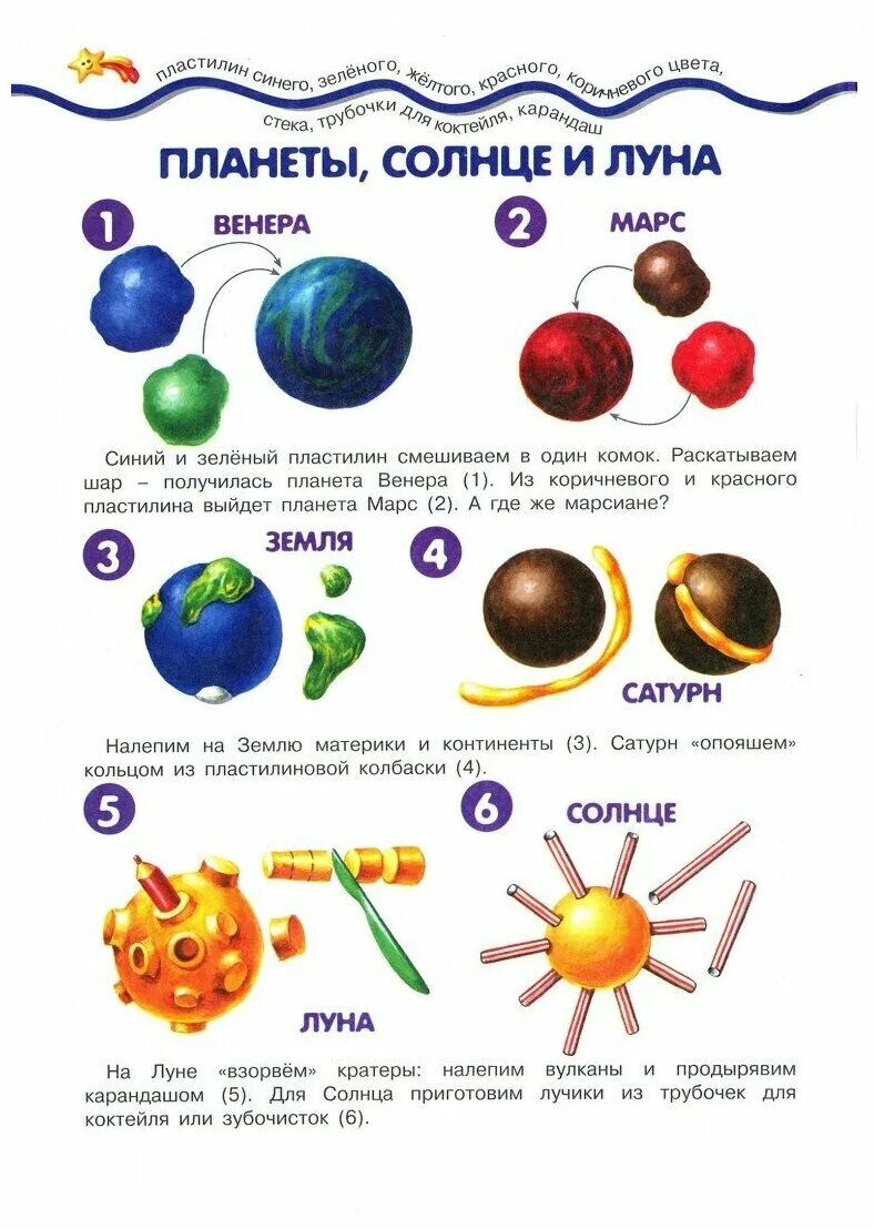 Лепка звезды и кометы средняя группа