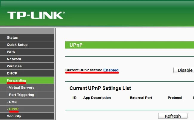 UPNP что это в роутере TP-link. Маршрутизатор с UPNP. UPNP что это в роутере. Nat в роутере TP-link. Enable status