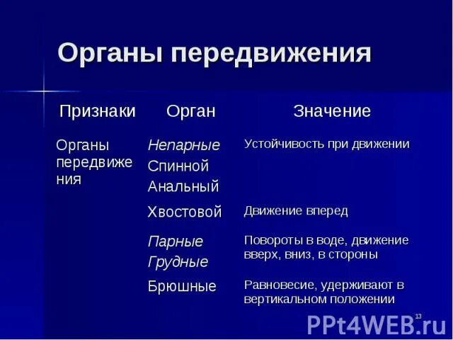 Органы движения. Органы передвижения. Органы передвижения рыб таблица. Характеристика органов передвижения у рыб. Внешнее строение рыб таблица.