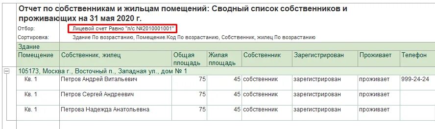 1с ЖКХ 2.0 отчет по собственникам помещений. РНП отчет. Отчет по собственникам и жильцам помещений 1с настройки.