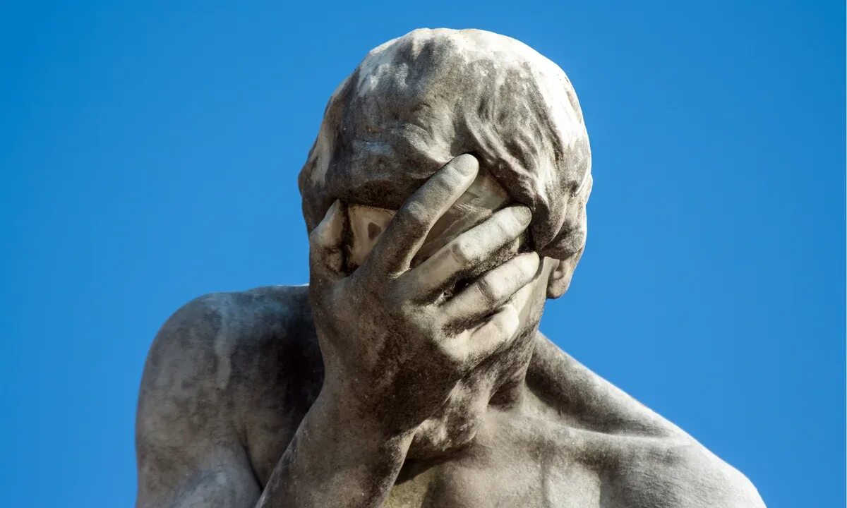 Глупости смотреть видео. Рукалицо скульптура. Глупость видео. Путь самурая демотиватор. Удивленный взгляд парня.