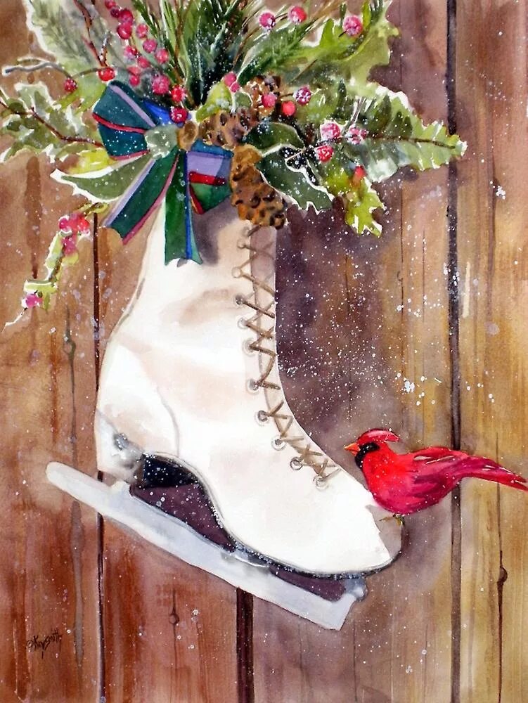 Фигурный новогодний декор. Композиция с коньками. Кашпо коньки. Новогодняя композиция в коньках. Композиция коньки.