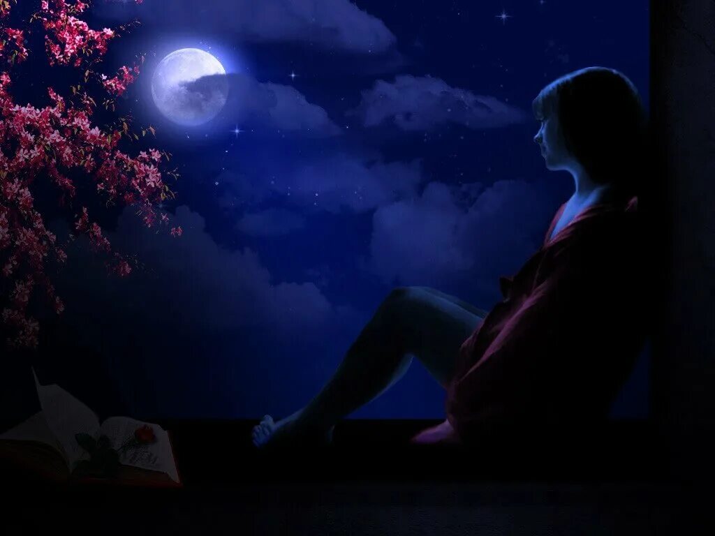 Приснилась давно. Красивая ночь с человеком. Девушка ночь Луна звезды. Открытки спокойной ночи мужчине. Полнолуние девушка.