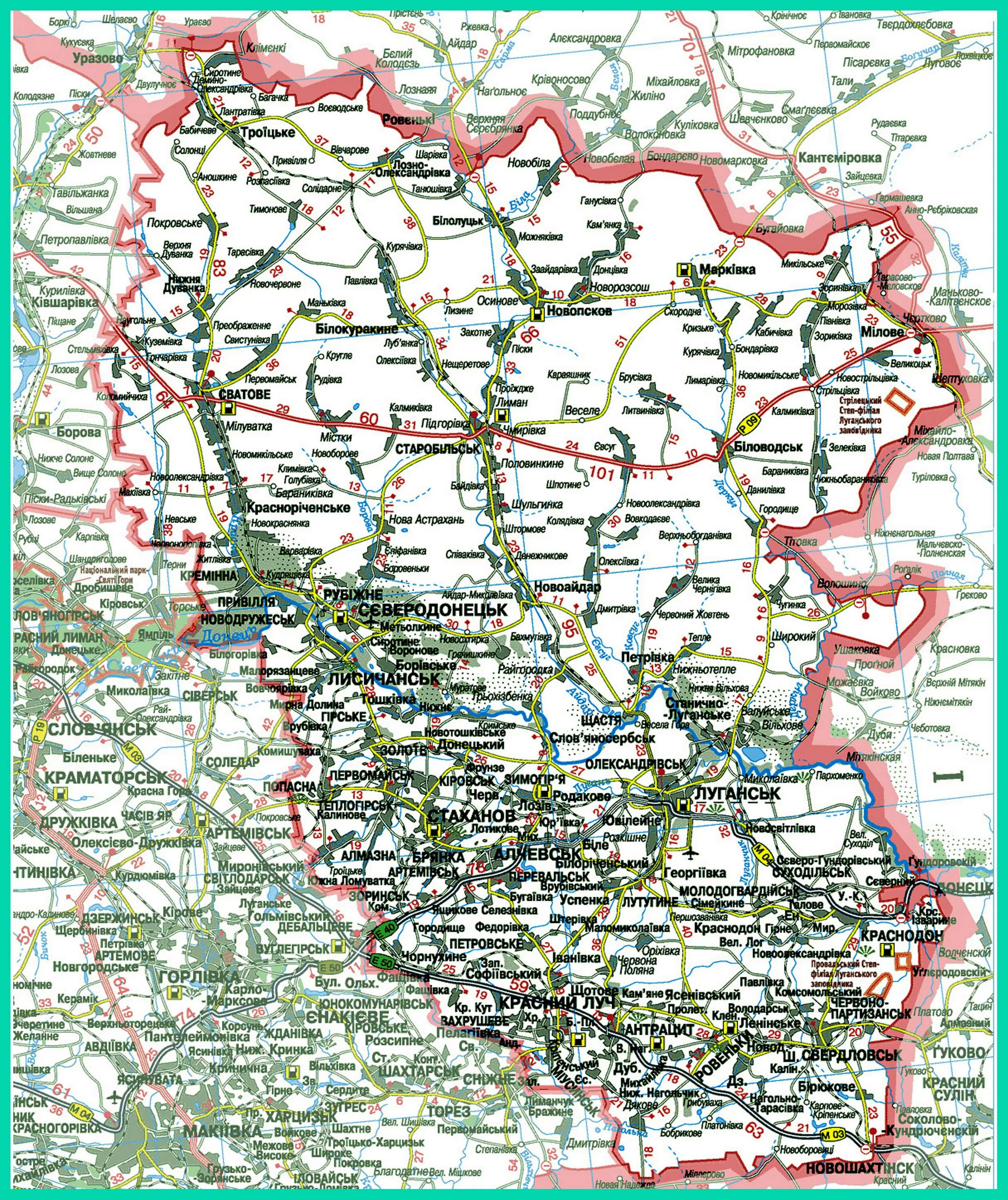 Поселки луганской области карта. Карта Луганской области с населенными пунктами подробная. Луганская область на карте с городами и поселками. Карта автомобильных дорог Луганской и Донецкой обл. Карта Луганской обл с городами.