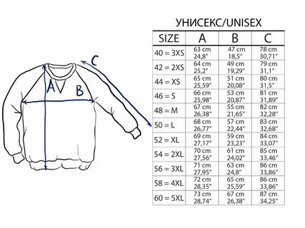Размерная сетка кофт